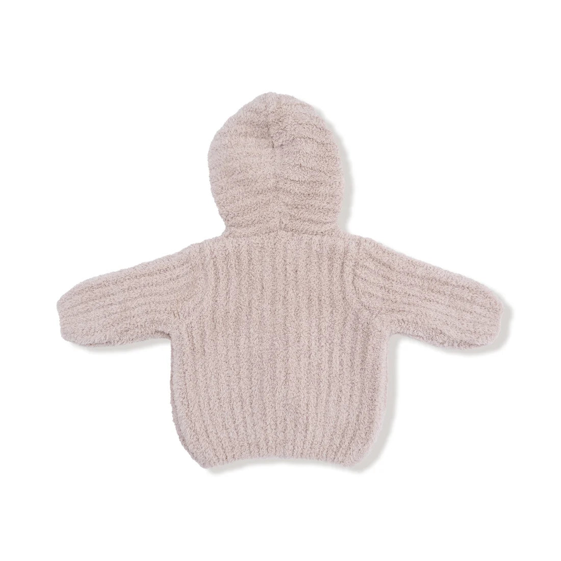 Chenille Hooded Jacket with Striped Texture // Stone