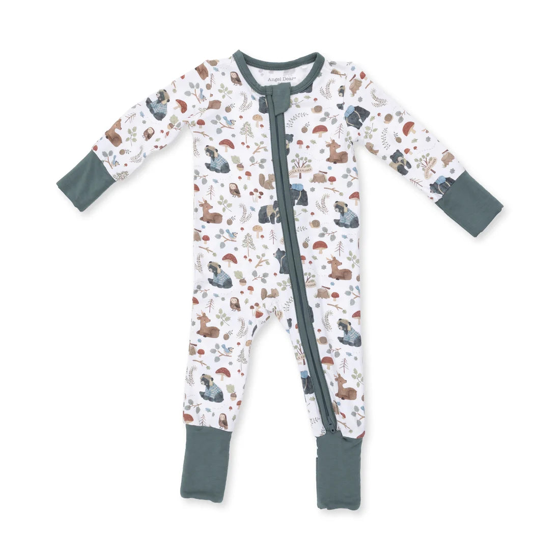 Convertible Romper //Southern Woodland Animals Green
