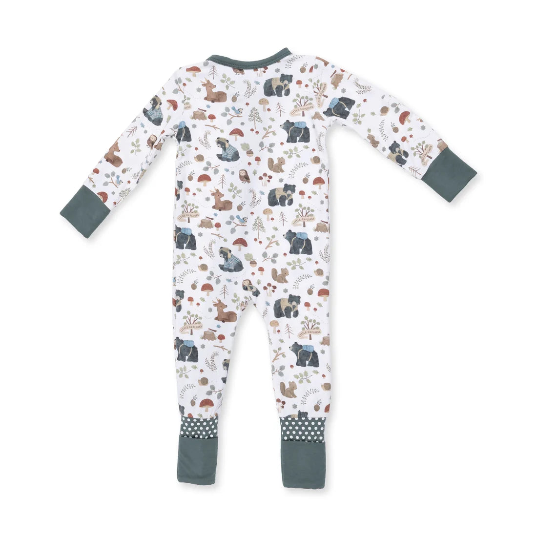 Convertible Romper //Southern Woodland Animals Green