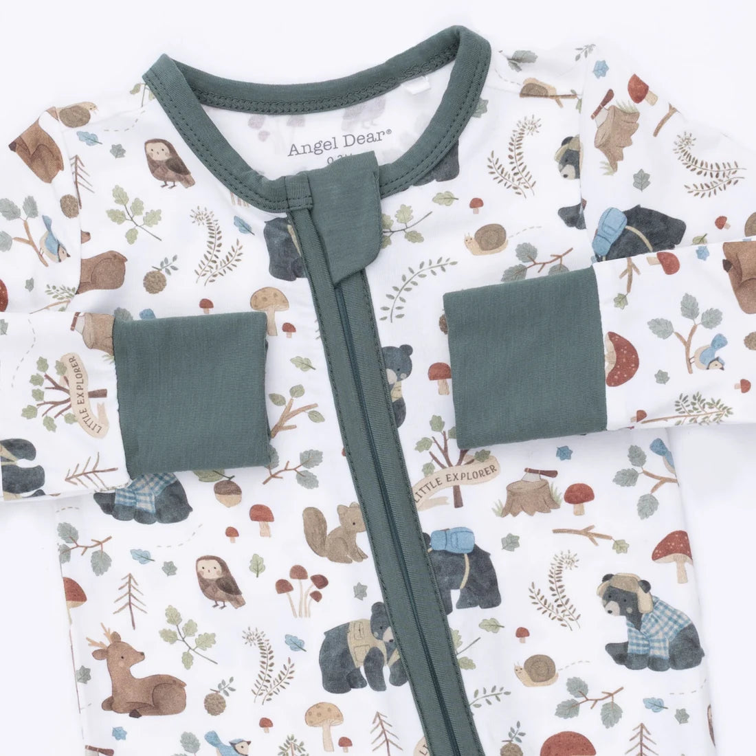 Convertible Romper //Southern Woodland Animals Green