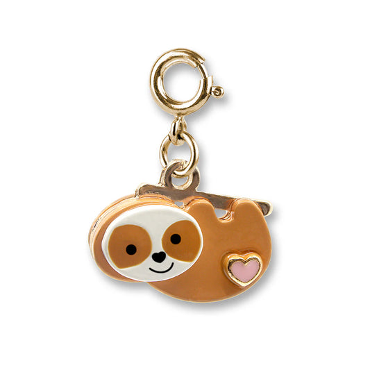 Sloth hanging from branch charm
