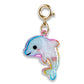 Gold Glitter Dolphin Charm