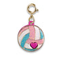 Colorful volleyball charm with a heart