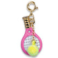 Tennis racket and ball charm with gold clasp
