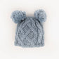 Newborn Baby Aran Chambray Double Pom Pom Beanie
