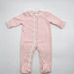 Baby Pink Footie with Lace Trim