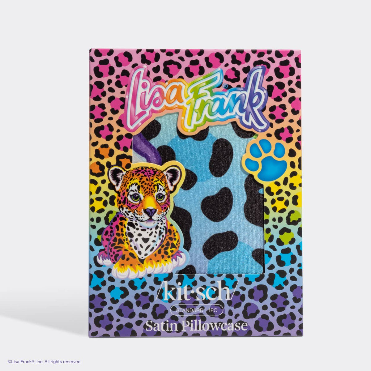 Lisa Frank x Kitsch Standard Satin Pillowcase // Rainbow Leopard