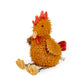 Plush rooster toy with a red comb 