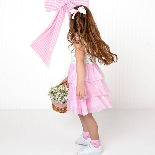 Sweet Floral Bow Clip - Kids Hair Bow - Spring
