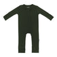 Dark Green Baby Romper with Zipper Closure