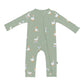 Green baby romper with duck pattern
