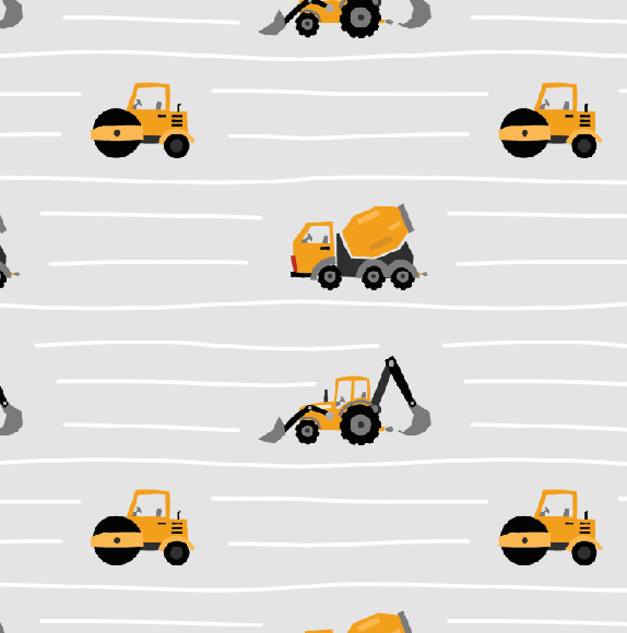 Boys Nap Mat - Construction On Grey
