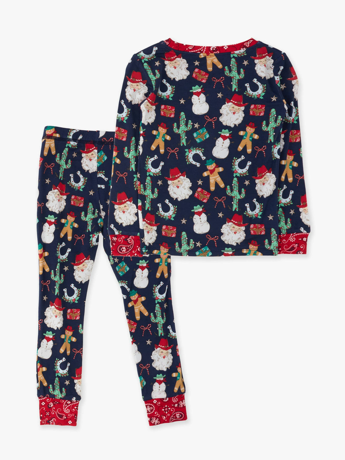 SoftSnooze™ Kids Bamboo Viscose Giddy Up Santa Western Christmas Long Sleeve Pajama Set