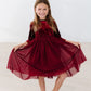 Cranberry Velvet Tutu Dress