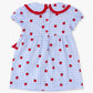 Girls Apple Orchard Gingham Woven Peter Pan Ruffle Bow Short Sleeve Dress