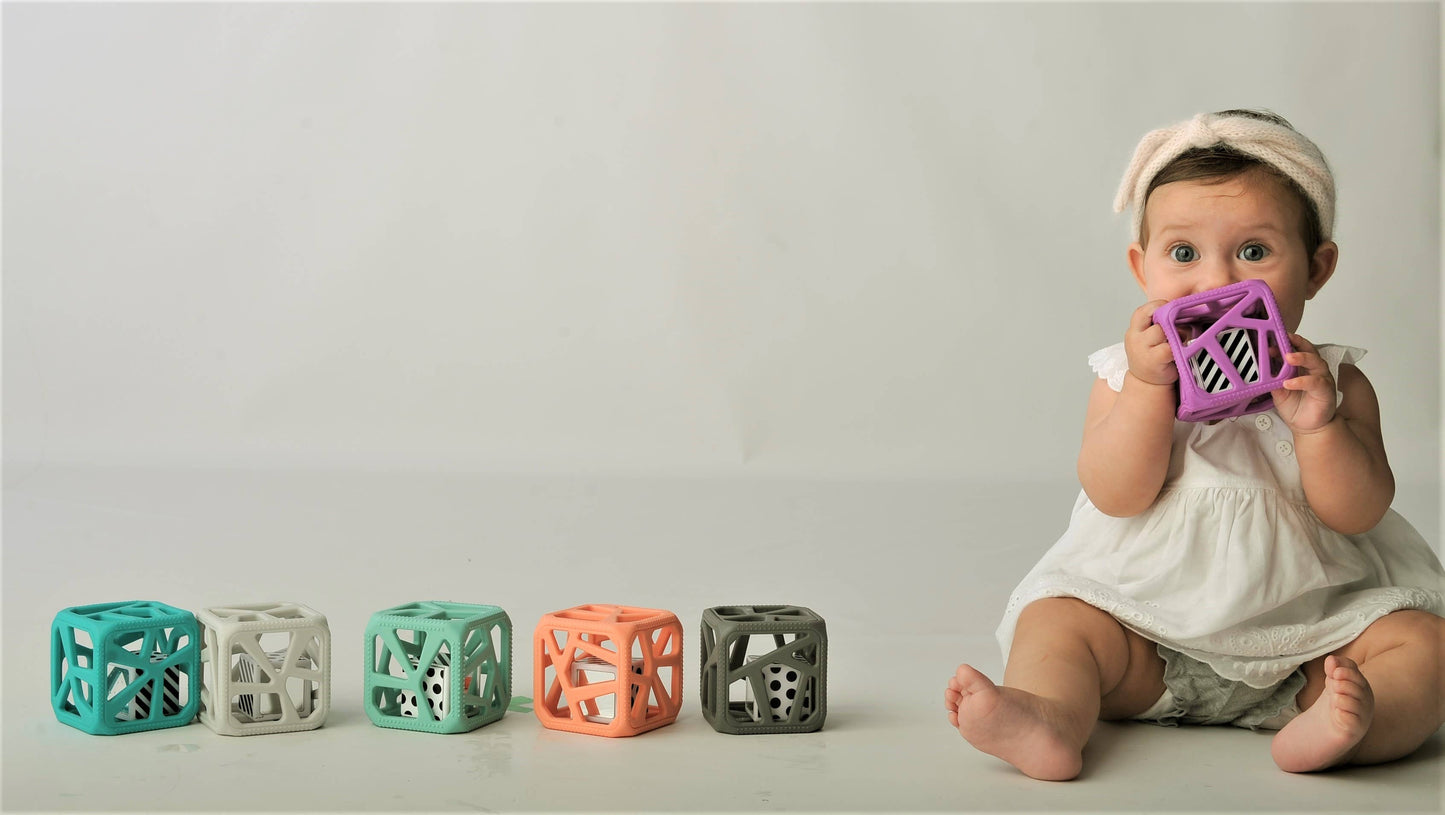 Chew Cube - Silicone Teether Rattle