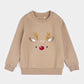 Little Reindeer Taupe Fleece Sweatshirt