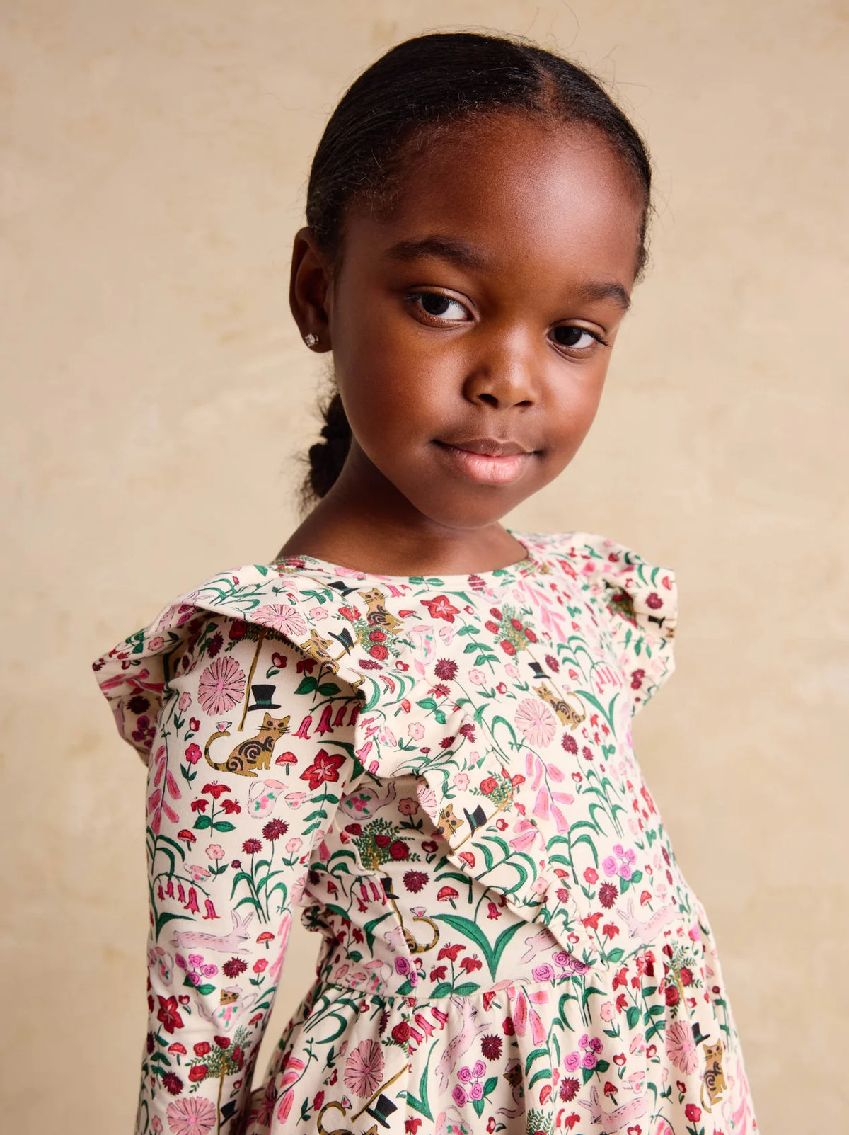 Ruffle Shoulder Ballet Dress // Tea Party Floral