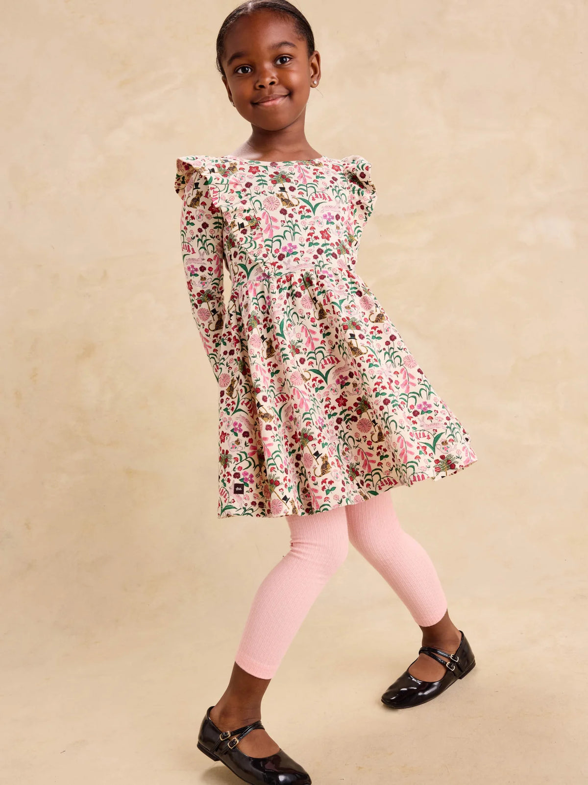 Ruffle Shoulder Ballet Dress // Tea Party Floral