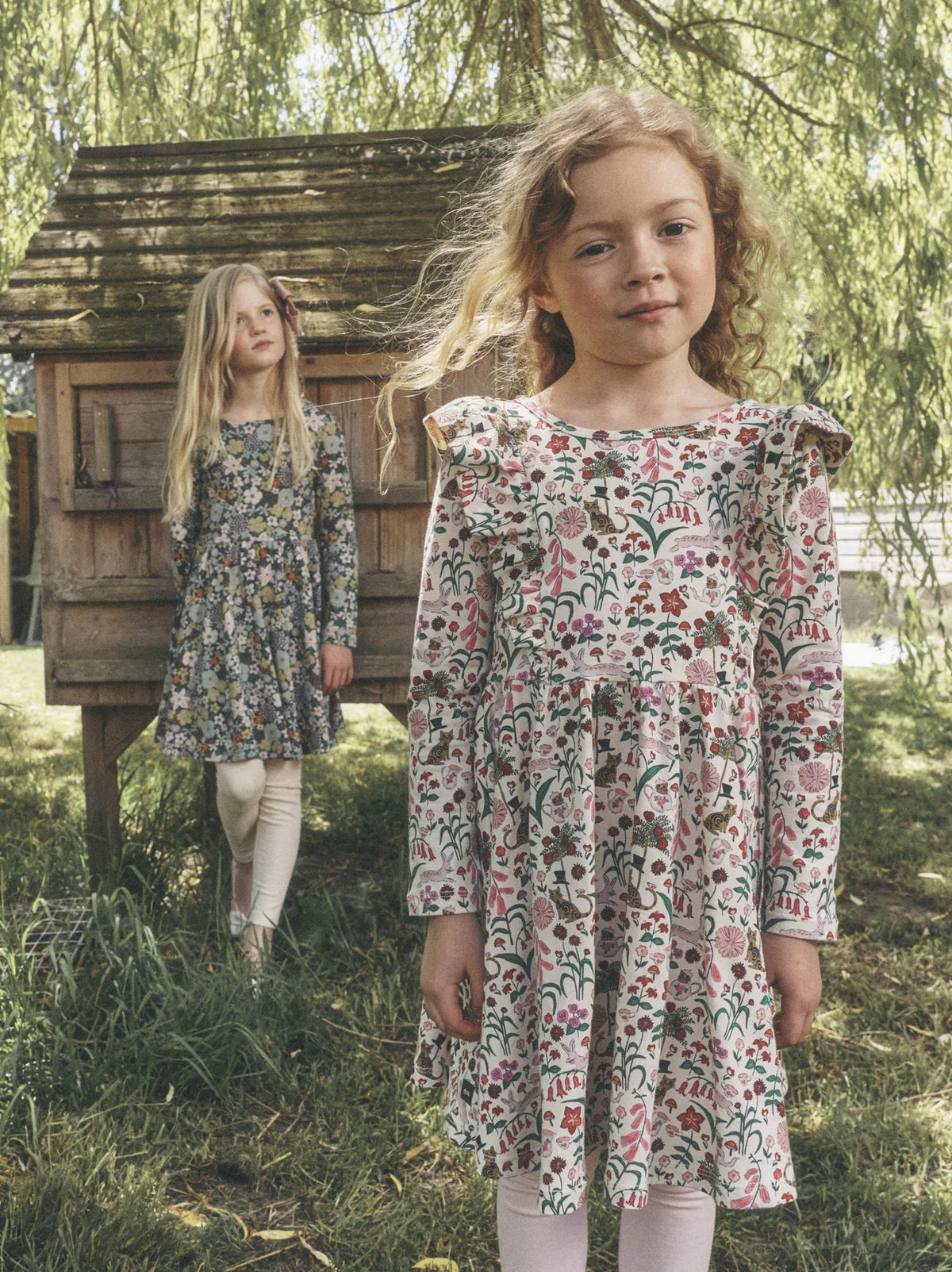 Ruffle Shoulder Ballet Dress // Tea Party Floral