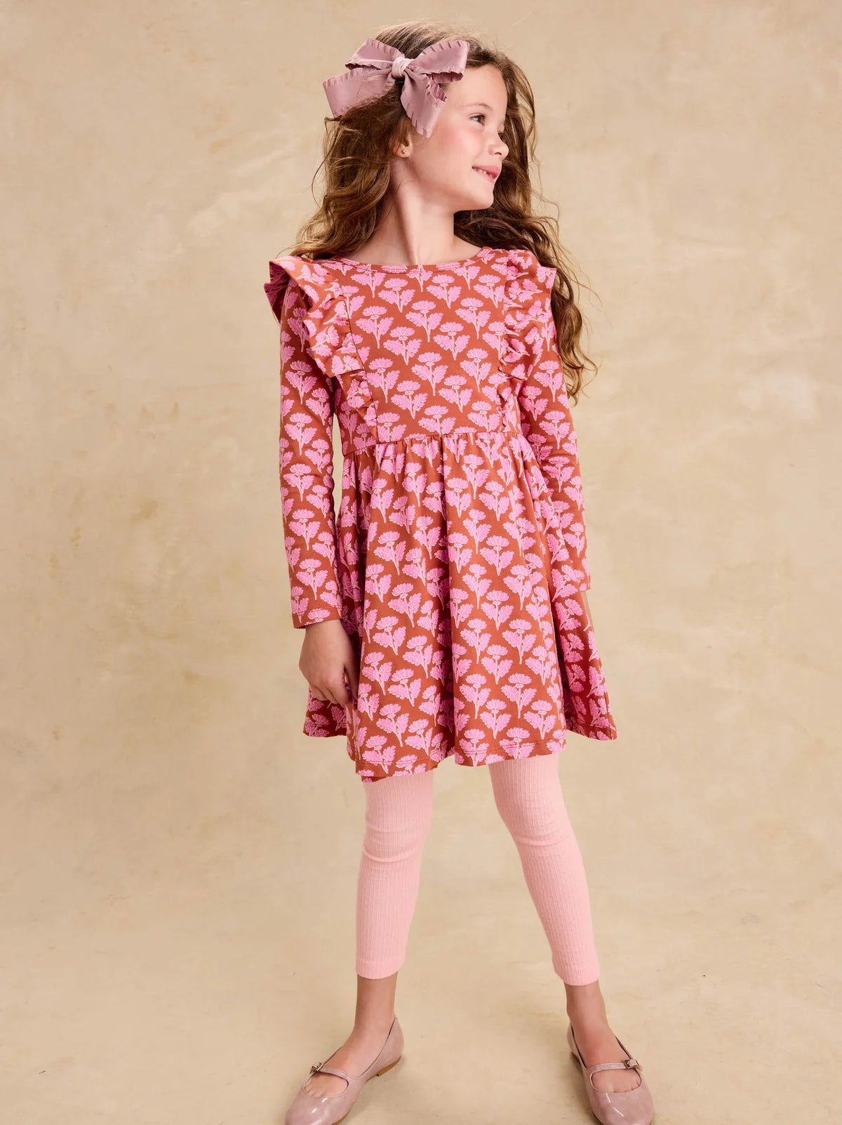 Ruffle Shoulder Ballet Dress // Stamped Heirloom Flora