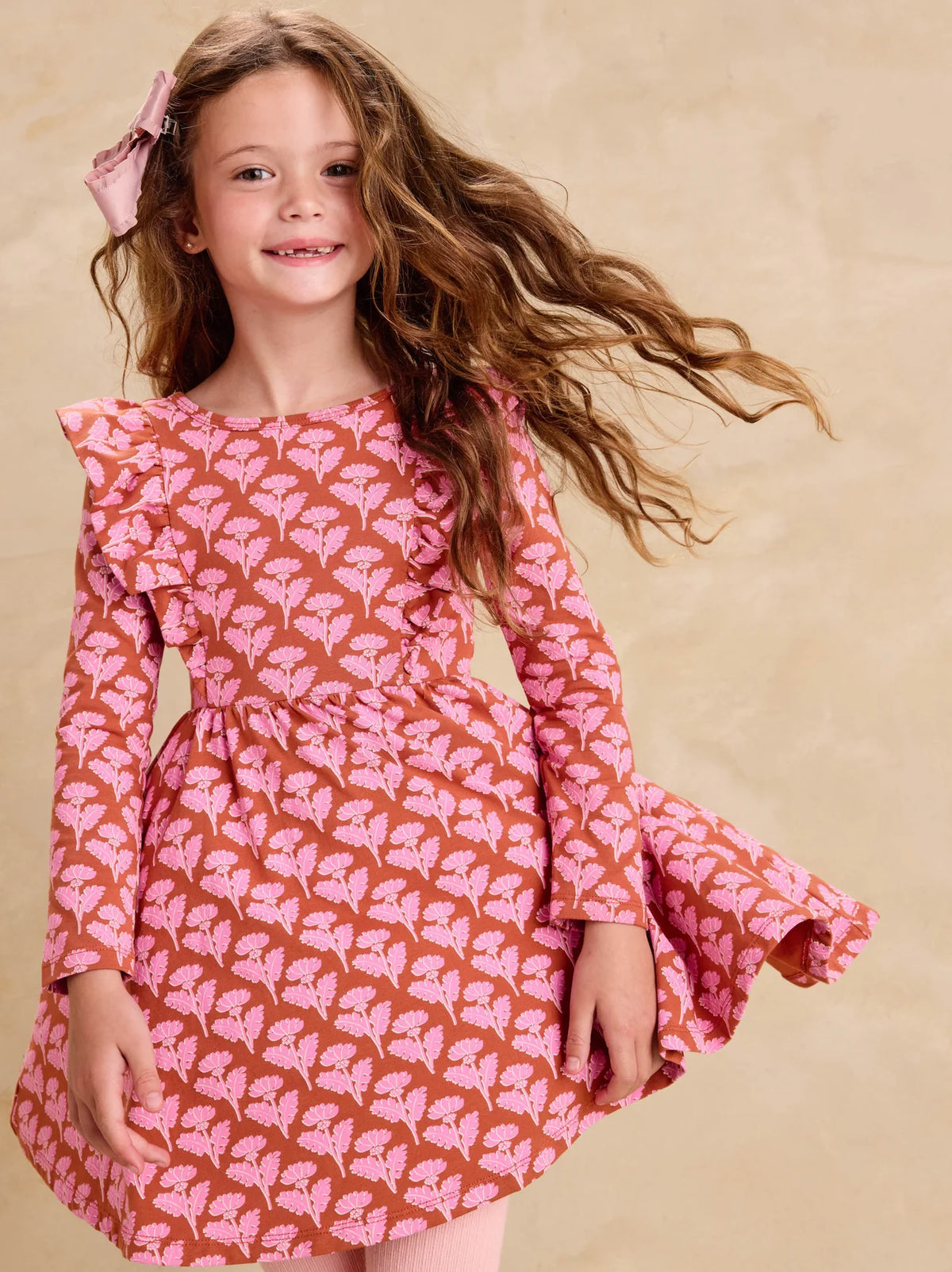 Ruffle Shoulder Ballet Dress // Stamped Heirloom Flora