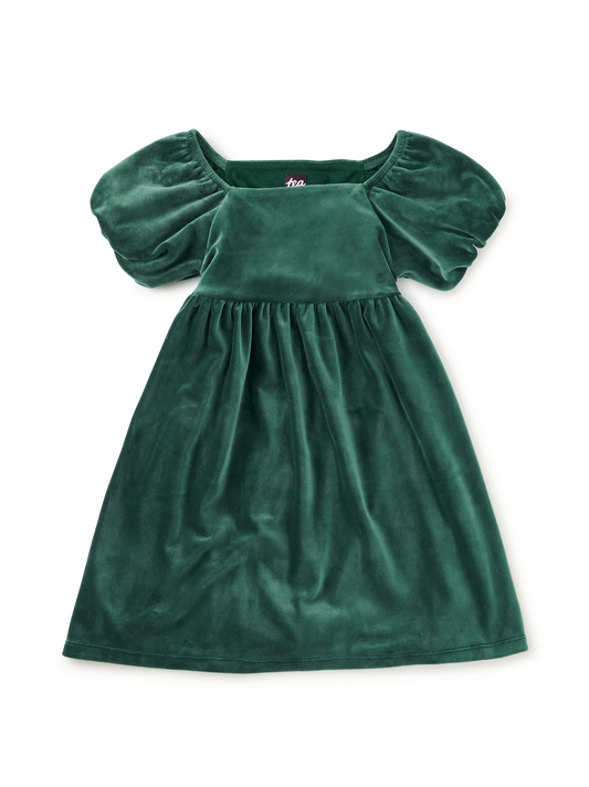 Puff Shoulder Velour Dress // Pineneedle