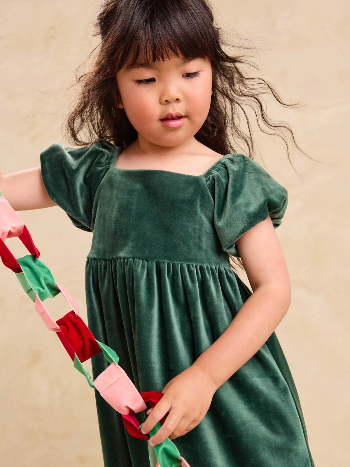 Puff Shoulder Velour Dress // Pineneedle