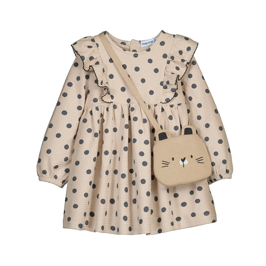 Polka Dot Dress with Bag // Tapioca // 2920-92
