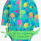 Baby Girls Neon Jelly Time Long Sleeve One Piece Rash Guard Swimsuit with Signature Rear Ruffles