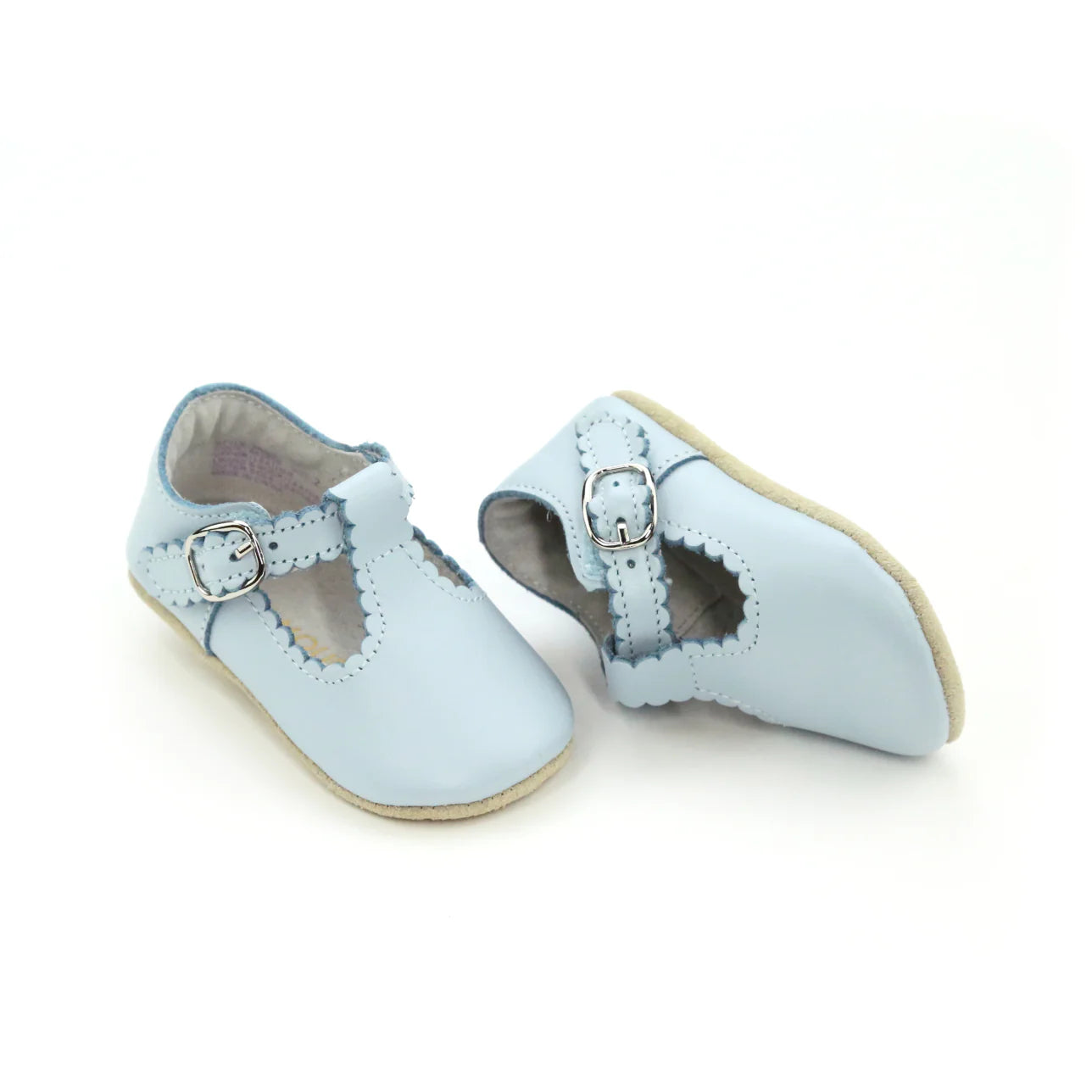 Elodie Scalloped T-Bar Crib Mary Jane // Light Blue