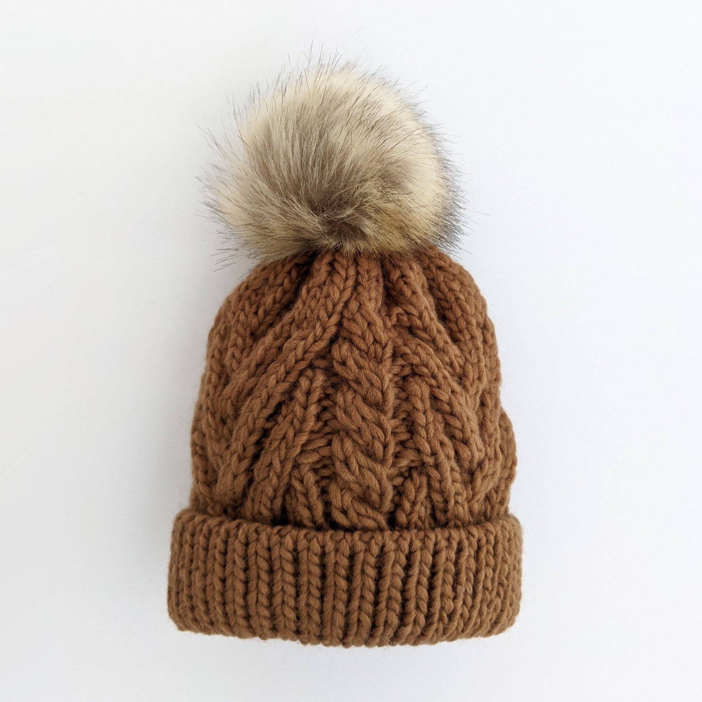 Pecan Pop Pom Pom Beanie Hat Baby & Kids
