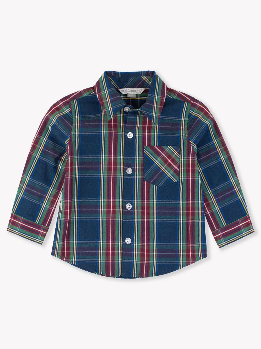 Winter Nights Plaid Long Sleeve Button Down