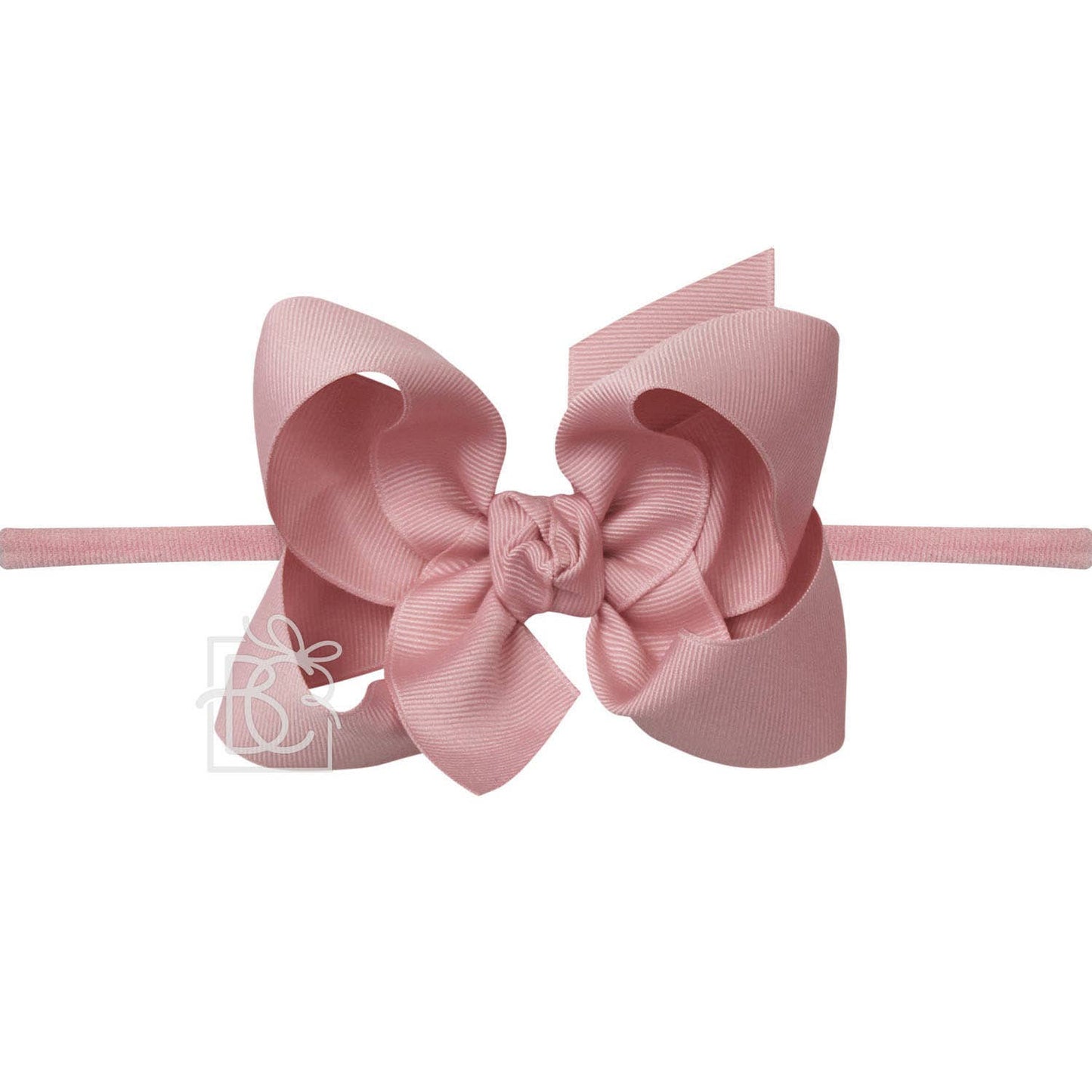 1/4" NYLON PANTYHOSE HEADBAND W/SIGNATURE GROSGRAIN BOW