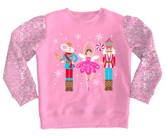 Nutcracker Sequin Sleeve Sweatshirt
