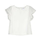 White blouse with ruffled sleeves
