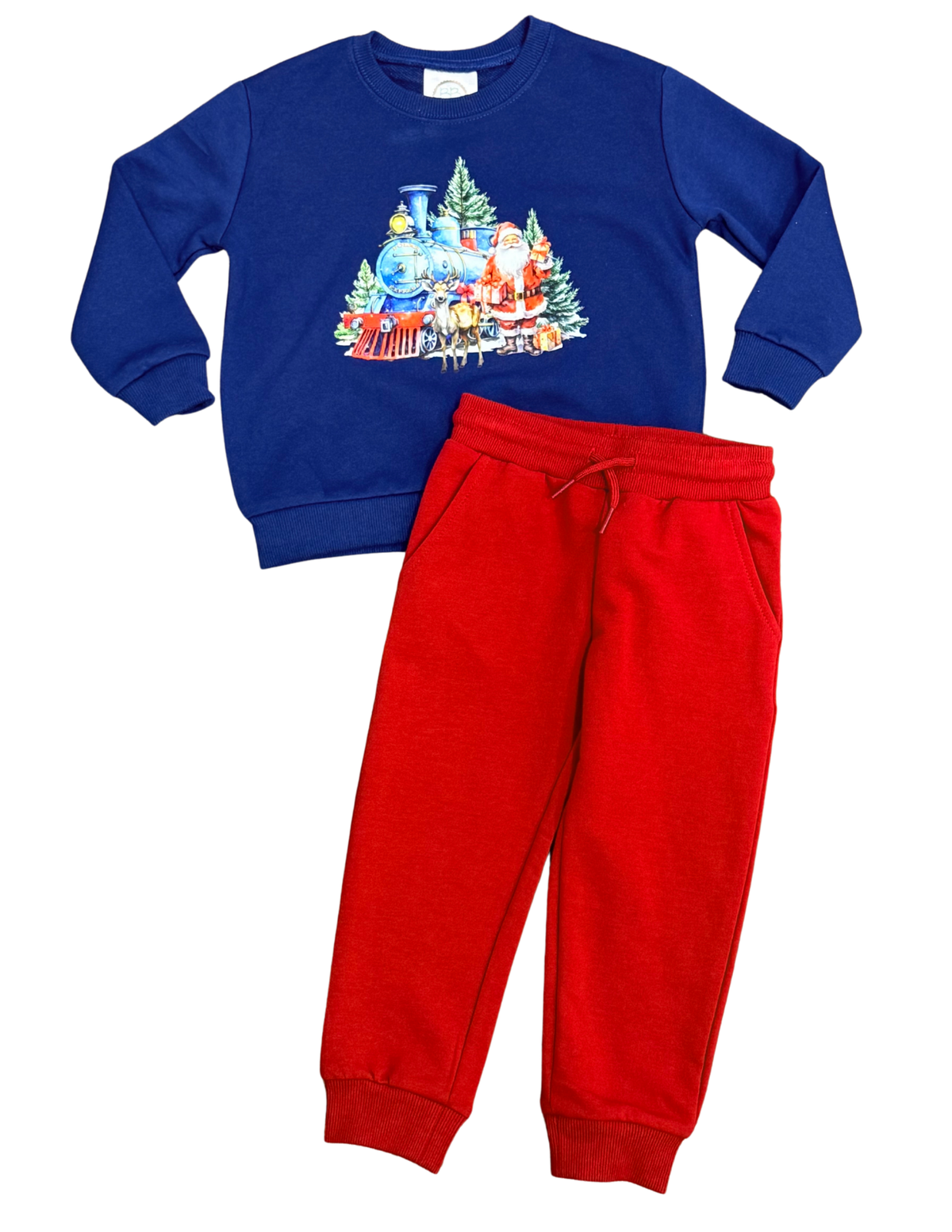 Polar Christmas Train Sweatshirt // Navy