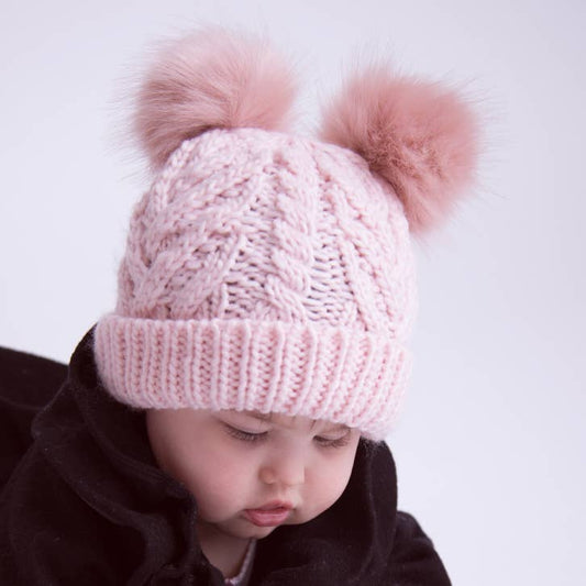 Blush Pink Fluffer Beanie Hat Baby & Kids