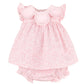 Pink baby dress with ruffled collar