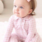 Peter Pan Collar Ruffle Zipper Footie | Rosy Gingham