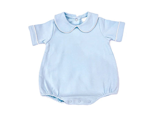 Light blue baby romper with collar 