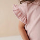 Spring Mauve Ruffle Top & Floral Skort