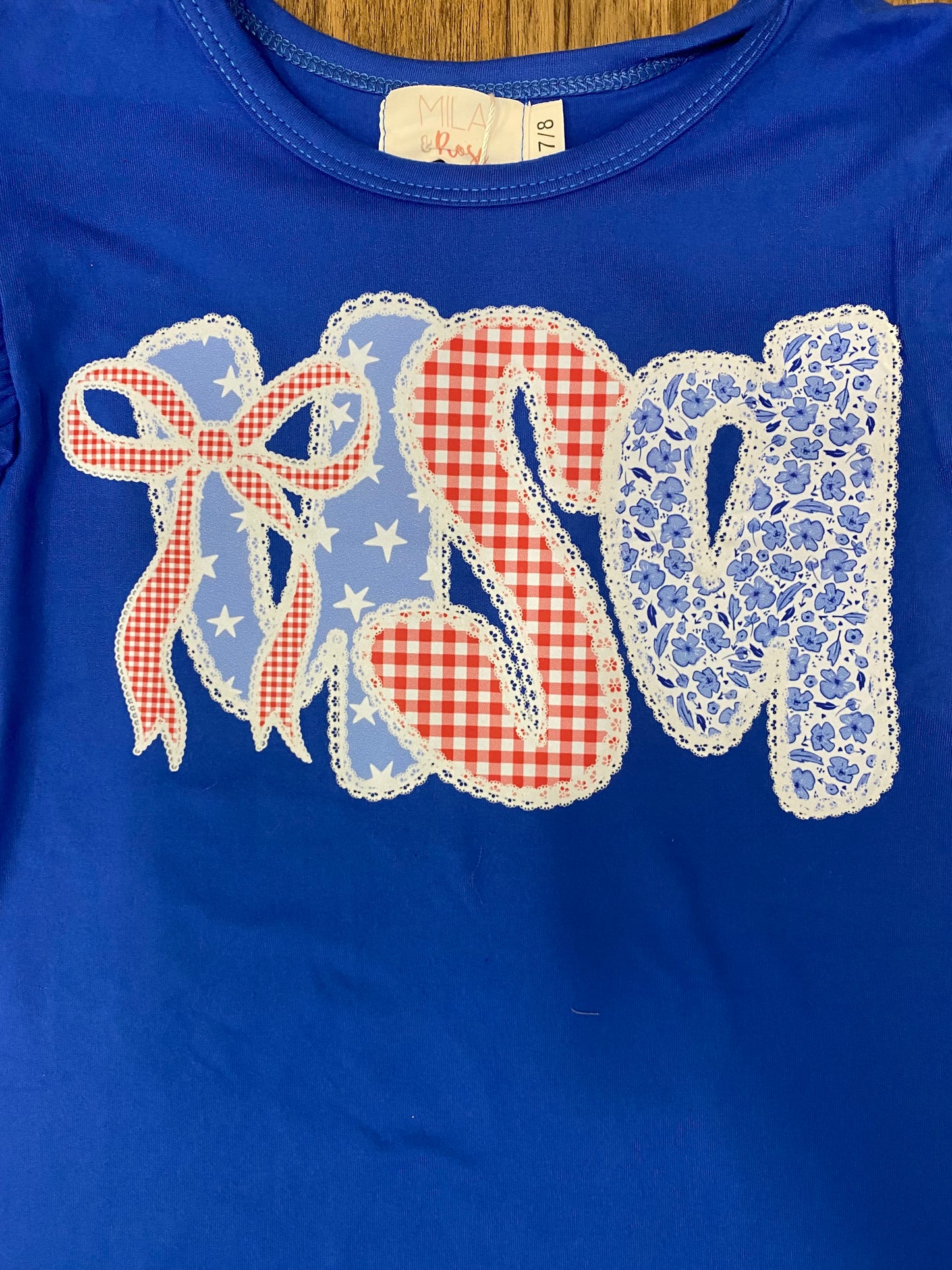 USA Graphic Flutter Sleeve Tee