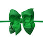 1/4" NYLON PANTYHOSE HEADBAND W/SIGNATURE GROSGRAIN BOW