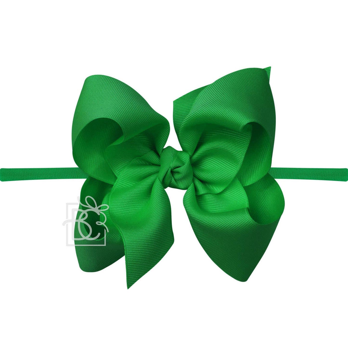 1/4" NYLON PANTYHOSE HEADBAND W/SIGNATURE GROSGRAIN BOW