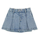 Light blue denim skirt with pleats