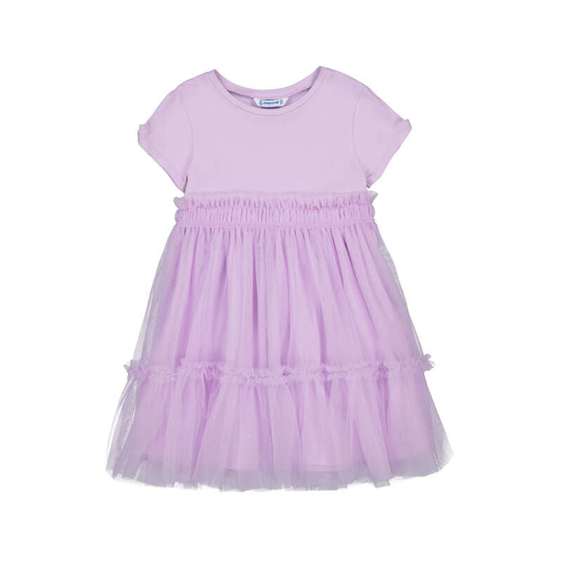 Lavender dress with a ruffled skirt 
