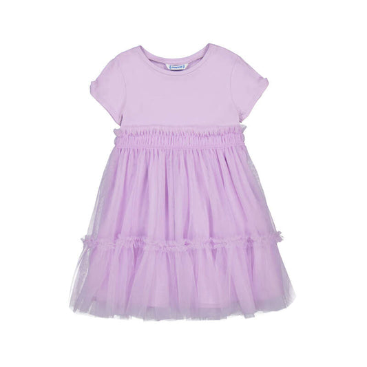 Lavender dress with a ruffled skirt 