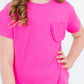 Hot Pink Ruffle Pocket Tee