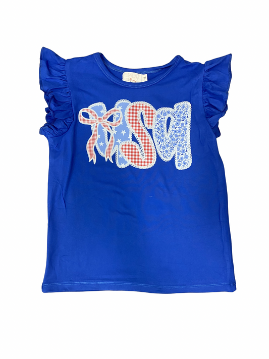 USA Graphic Flutter Sleeve Tee